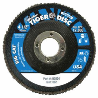 Weiler 50805 41/2" Tiger Disc Big Catabr Flap Phenolic Bk