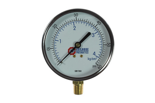 Coilhose Pneumatics GB1760 30368 3-1/2" 0-60 Psi 1/4" Bm Gauge Chrome Body