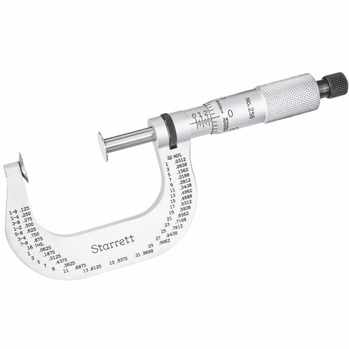 L.S. Starrett 55940 256Rl-2 Disc Type Micrometer 1-2" Range