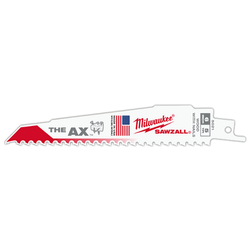 Milwaukee 48-01-7021 6 in. 5 TPI The Ax SAWZALL Blade-Bulk 100