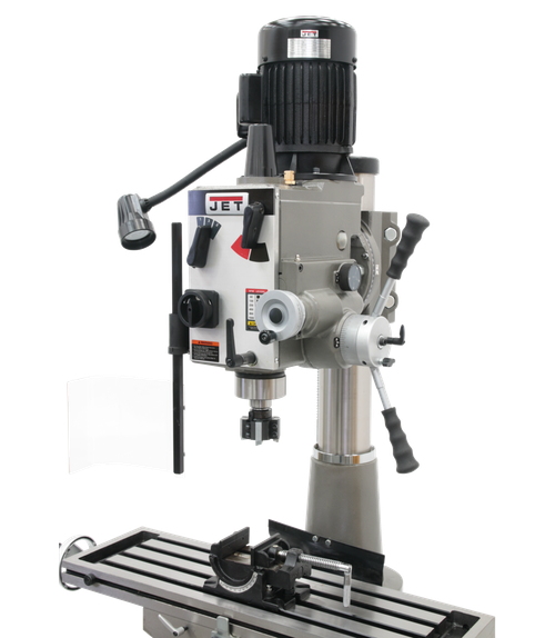 JET JT9-351143 JMD-40GHPF Geared Head Mill Drill with Power Downfeed & Newall NMS800 2-Axis DRO & X-Powerfeed