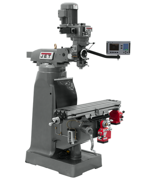 JET JT9-690157 JTM-2 Mill With 3-Axis ACU-RITE 203 DRO (Quill) With X and Y-Axis Powerfeeds