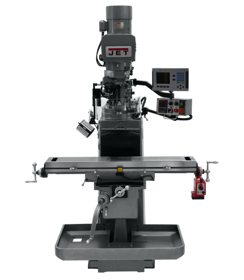 JET JT9-690624 JTM-1050EVS2/230 Mill With 3-Axis Acu-Rite 203 DRO (Knee) With X-Axis Powerfeed