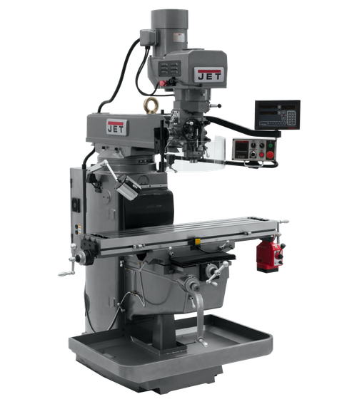 JET JT9-690644 JTM-1050EVS2/230 Mill With 3-Axis Newall NMS800 DRO (Quill) With X-Axis Powerfeed
