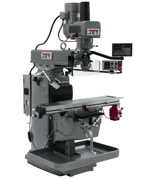 JET JT9-690645 JTM-1050EVS2/230 Mill With 3-Axis Newall NMS800 DRO (Quill) With X-Axis Powerfeed and Air Powered Dra