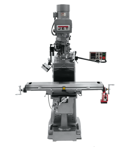 JET JT9-690648 JTM-1050EVS2/230 Mill With 3-Axis Newall NMS800 DRO (Quill) With X, Y and Z-Axis Powerfeeds