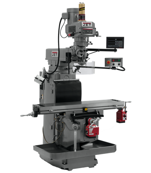 JET JT9-698141 JTM-1254RVS With Newall NMS800 3X (Q) DRO,  X & Y Powerfeeds & Air Power Drawbar