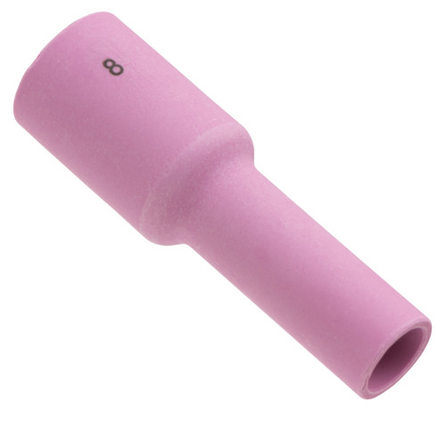 54N14L: #8 (1/2") X 3" Alumina Medium Gas Lens, Long Cup TIG Alumina Gas Lens Cup - Medium Cup For 17, 18, 26 Series Torches