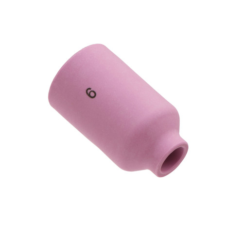 54N16: #6 (3/8") X 1 5/8" Alumina Medium Gas Lens Cup TIG Alumina Gas Lens Cup - Medium Cup For 17, 18, 26 Series Torches