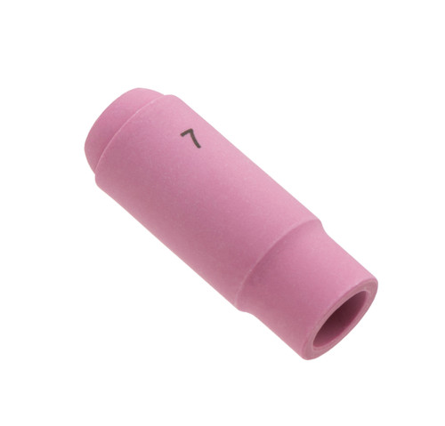 10N47: #7 (7/16") X 1 7/8" Alumina Standard Cup TIG Alumina Gas Lens Cup - Standard Cup For 17, 18, 26 Series Torches