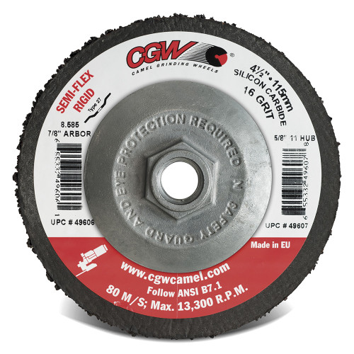CGW ABRASIVES 7x7/8 T27 SC 36 GRIT 49622