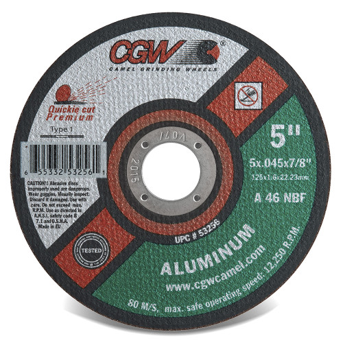 CGW ABRASIVES 5x.045x7/8 T1 ALU 46NBF 53256