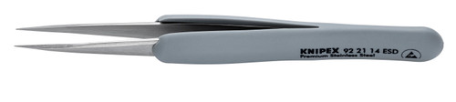 Knipex Premium Stainless Steel Precision Tweezers-Pointed Tips-ESD Rubber Handles 922114ESD