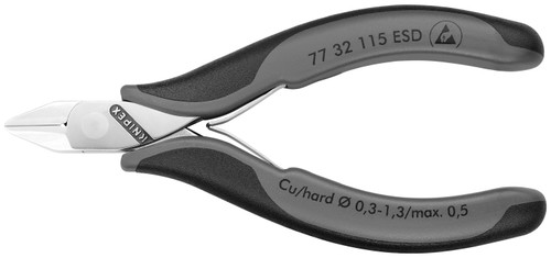 Knipex 77 32 115 ESD Electronics Diagonal Cutters-ESD Handles