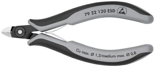 Knipex 79 22 120 ESD Electronics Diagonal Cutters-ESD Handles