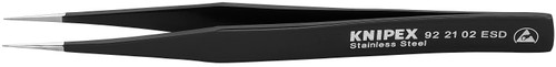 Knipex Stainless Steel Gripping Tweezers-Pointed Tips-ESD 922102ESD