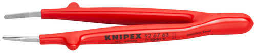 Knipex Stainless Steel Gripping Tweezers Blunt Tips-1000V Insulated 926763