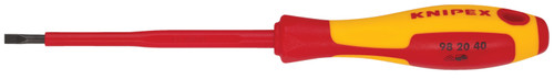 Knipex Slotted Screwdriver, 4"-1000V Insulated, 5/32" tip 982040
