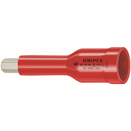Knipex Hex Socket, 3/8" Drive-1000V Insulated, 6 mm 983906