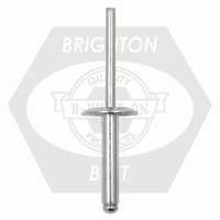 Aba 6-8L 3/16 (.376-.500) x 0.675 Aluminum / Aluminum Large Dome Head Blind Rivet, Qty 500