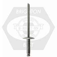 Ssbss 4-2L 1/8 (.063-.125) x 0.250 304 Stainless Steel / 304 Stainless Steel Large Dome Head Blind Rivet, Qty 500