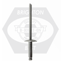 Ssbss 4-4L 1/8 (.188-.250) x 0.375 304 Stainless Steel / 304 Stainless Steel Large Dome Head Blind Rivet, Qty 500