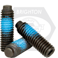 3/8"-16 x 1" Socket Set Screws, 1/2 Dog Point, Nylon-Patch Black Oxide, Coarse (UNC), Qty 100