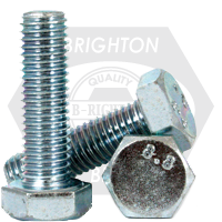 M12-1.50 x 50 mm Hex Cap Screws, Metric Class 8.8, Zinc Cr+3, Partial Thread, Fine (UNF), Medium Carbon Steel, DIN 960, Qty 50