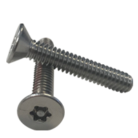 #10-24 x 1/2" Machine Screws, Hex Socket Pin-In Flat Head (Tamper-Resistant), 18-8 Stainless Steel, Full Thread, Qty 500