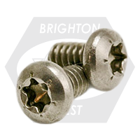 M8-1.25 x 35 mm Machine Screws, Torx Pan Head, T45 Drive 6-Lobe, 18-8 Stainless Steel A2, Full Thread, Metric ISO 14583, Qty 100