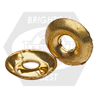 #12 Brass Finishing Cup Washers, Plain Finish, Qty 2000