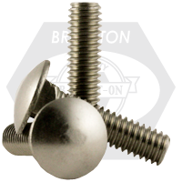 1/2"-13 x 10" Carriage Bolts, 316 Stainless Steel, Partial Thread (6" Thread), Qty 25