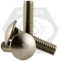 5/8"-11 x 8" Carriage Bolts, 316 Stainless Steel, Partial Thread (6" Thread), Qty 10