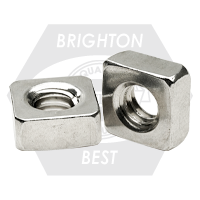 #10-24 x 3/8" x 1/8" Machine Screw Square Nuts, No Chamfer, 18-8 Stainless Steel, Qty 500