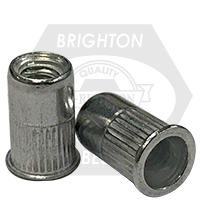 5/16-18 (.150-.312) Aluminum Rivet Nuts, Small Flange, Knurled Body, Qty 300