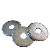 1" x 4" x 3/8" Round Plate Washers (Dock), Plain Finish, Qty 42