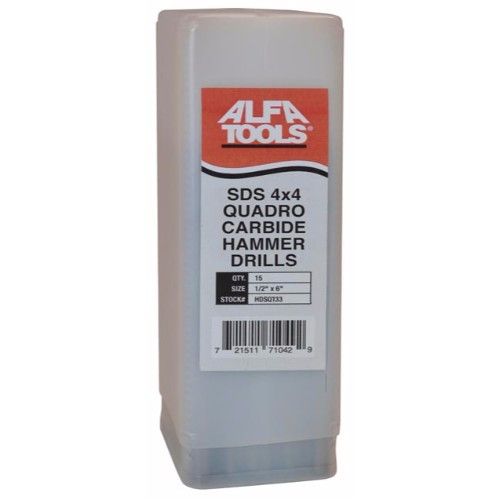 Alfa Tools SDSQ734 1/2 x 12 SDS Plus Quadro Hammer Drill 25pc