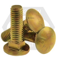 3/4"-10 x 4" Carriage Bolts, Grade 5, Zinc-Yellow Cr+6, Full Thread, Qty 75