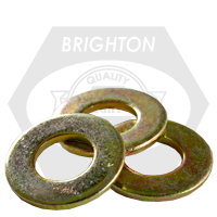 1/4" SAE Washers, Zinc-Yellow Cr+6, Qty 50