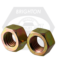 2 1/2"-4 Finished Hex Nuts, Zinc-Yellow Cr+6, Grade 8, Coarse (UNC), Medium Carbon Steel, Qty 10