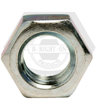 1 3/8"-6 Hex Jam Nuts, Grade A, A563, Zinc Cr+3, Coarse (UNC), Low Carbon Steel, Qty 100
