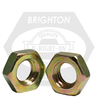 1/2"-20 Hex Jam Nuts, Grade A, A563, Zinc-Yellow Cr+6, Fine (UNF), Low Carbon Steel, Qty 2000
