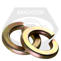 1 1/4" Regular Split Lock Washers, Zinc-Yellow Cr+6, Alloy Steel, Thru-Hardened, Qty 250