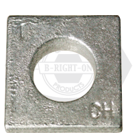 1 1/2" Square Beveled Malleable Iron Washers, Hot-Dipped Galvanized HDG, Qty 35