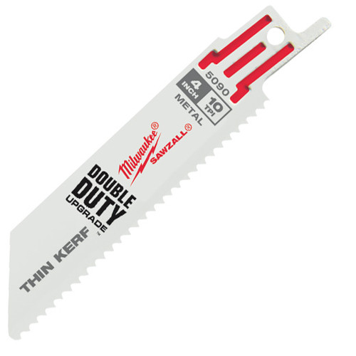Milwaukee 48-00-5090 4 in. 10 TPI Thin Kerf SAWZALL Blades 5PK