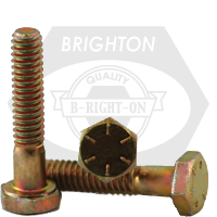 7/8"-9 x 9" Hex Cap Screws, Grade 8, Zinc-Yellow Bake Cr+6, Partial Thread, Coarse (UNC), Import, Qty 20