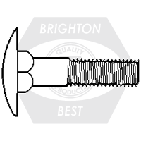 3/8"-16 x 3 1/2" Step Bolts, Grade A, A307, Zinc Cr+3, Full Thread, Qty 150