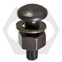 1 1/8"-7 x 4 3/4" Tension Control Bolt A490, Round Head, Plain Finish w/ Heavy Hex Nut, Grade DH A563 & Round Washer F436, Qty 65