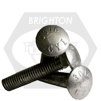 5/16"-18 x 6 1/2" Carriage Bolts, Grade A, A307, Hot-Dipped Galvanized HDG, Partial Thread (6" Thread), Qty 350