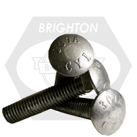 1/2"-13 x 15" Carriage Bolts, Grade A, A307, Hot-Dipped Galvanized HDG, Partial Thread (6" Thread), Qty 60